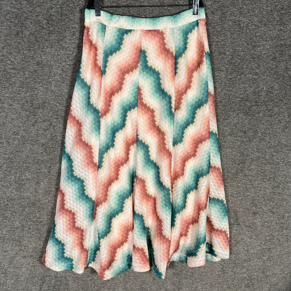 Maeve Anthropologie Maxi Skirt Womens Large‎ Chevron Print Knit Bohemian - Picture 7 of 8